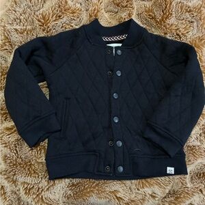 SVRN navy blue Quilted Button-Up Jacket